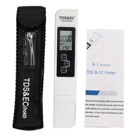 1PC White Digital Water Quality Tester TDS EC Meter Range 0-9990 Multifunctional Water Purity Temperature Meter TEMP PPM Tester