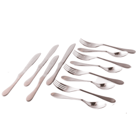 Knork Lite Stainless Steel, 12 Piece Set (custom service for 4), Matte brushed finish