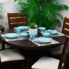 16pc Stoneware Tropical Breeze Dinnerware Set Blue