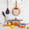 Nonstick Pot and Pan Set-Wok, Soup, Milk Pot Set Orange