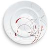 Splendor, White and Red Round 12-Piece Dinnerware Set