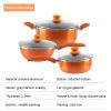 Nonstick Pot and Pan Set-Wok, Soup, Milk Pot Set Orange