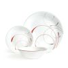 Splendor, White and Red Round 12-Piece Dinnerware Set