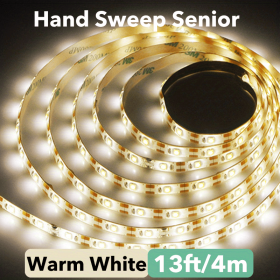 1pc DC 5V Lamp USB Motion LED Backlight TV Kitchen LED Strip Hand Sweep Waving ON OFF Sensor Light Diode Lights Double-sided Tape (Color: Warm White)