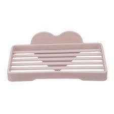 Soap Dish Holder Wall Mounted Heart Shaped Bathroom Storage Plate Tray Holder Case Soap Bathroom Shower Kitchen Washroom Shelf Storage Organizer (Color: Pink)