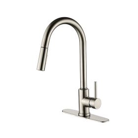 Pull Down Sprayer Kitchen Faucet (Color: Silver)