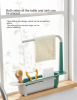 Telescopic Sink Storage Rack Holder  Adjustable Telescopic 2-in-1 Sink Storage Rack Holder with Dishcloth for Home Kitchen