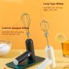 Electric Egg Beater With 2 Wire Beaters Portable Food Blender Whisk 3 Speeds Handheld Food Mixer ,USB Rechargeable Handheld Egg Beater